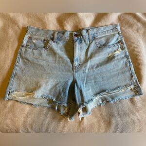 Madewell relaxed mid-length Jean Shorts Distressed Cut-Off Style NWT